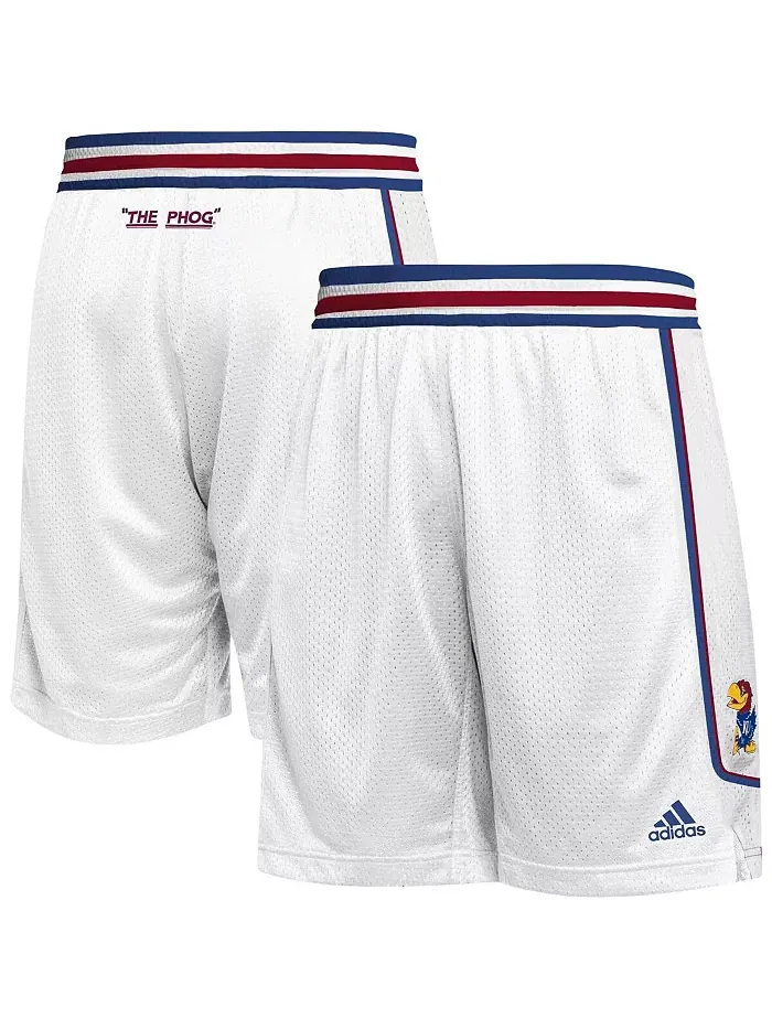 Мужские баскетбольные шорты Kansas Jayhawks Swingman Replica белого цвета adidas