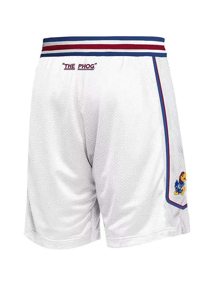 Мужские баскетбольные шорты Kansas Jayhawks Swingman Replica белого цвета adidas — изображение 2 из 3
