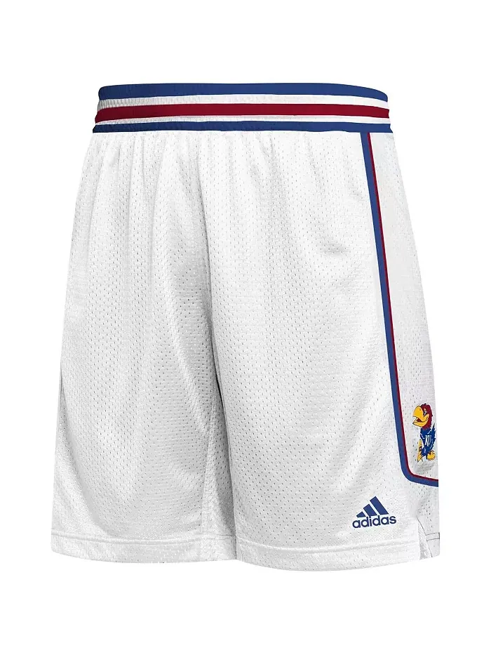 Мужские баскетбольные шорты Kansas Jayhawks Swingman Replica белого цвета adidas — изображение 3 из 3