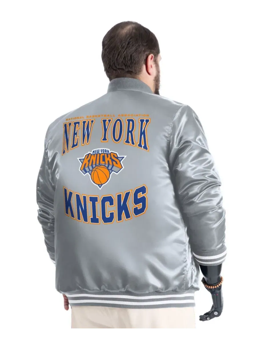 Куртка-ветровка из атласа с магнитами, модель Adaptive Bold Logo G-III Sports by Carl Banks — изображение 4 из 4, серый