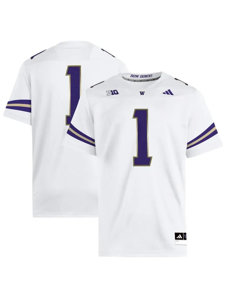 Adidas Мужская белая футболка Washington Huskies Premier