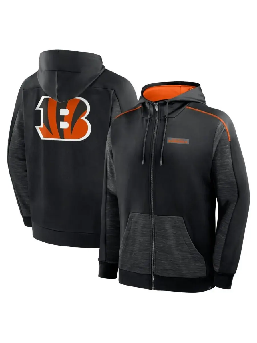 Fanatics Мужская черная толстовка на молнии с символикой команды Cincinnati Bengals Checkdown Pass