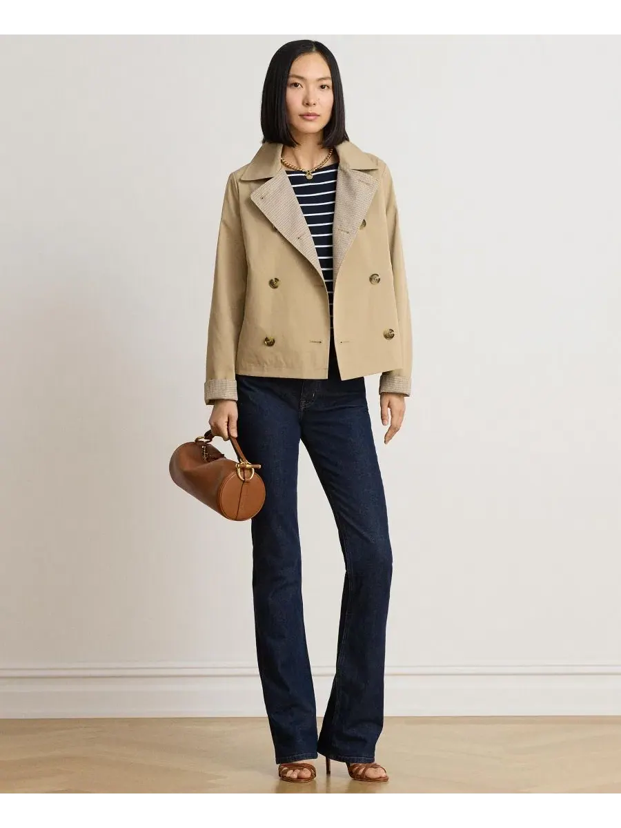 Пальто-тренч укороченное двустороннее Lauren Ralph Lauren, Mini Check — изображение 2 из 5