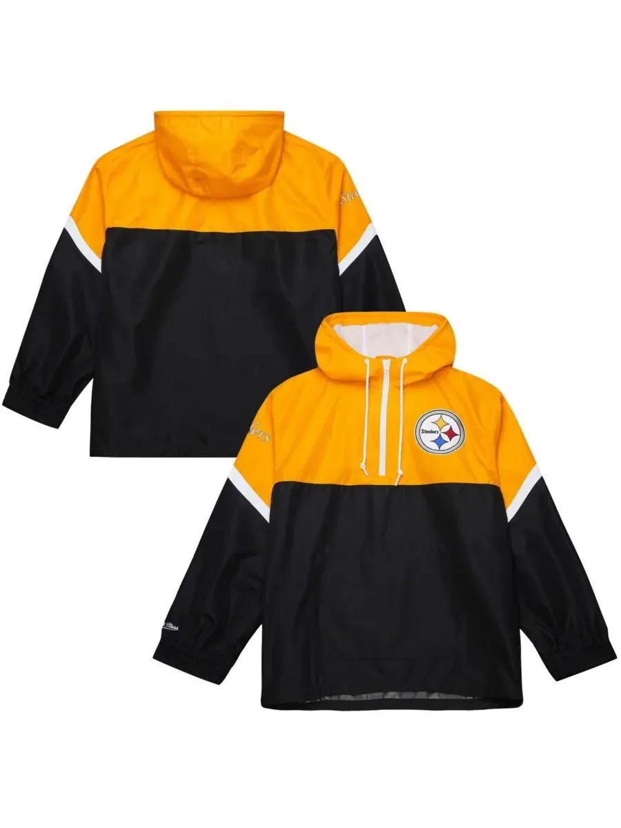 Mitchell & Ness Мужская легкая ветровка-анорак с винтажным логотипом Pittsburgh Steelers