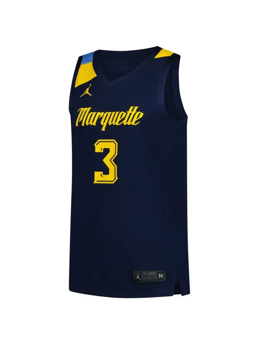 Jordan Мужская баскетбольная майка Marquette Golden Eagles, темно-синяя, размер 3 — изображение 3 из 3, темно-синий