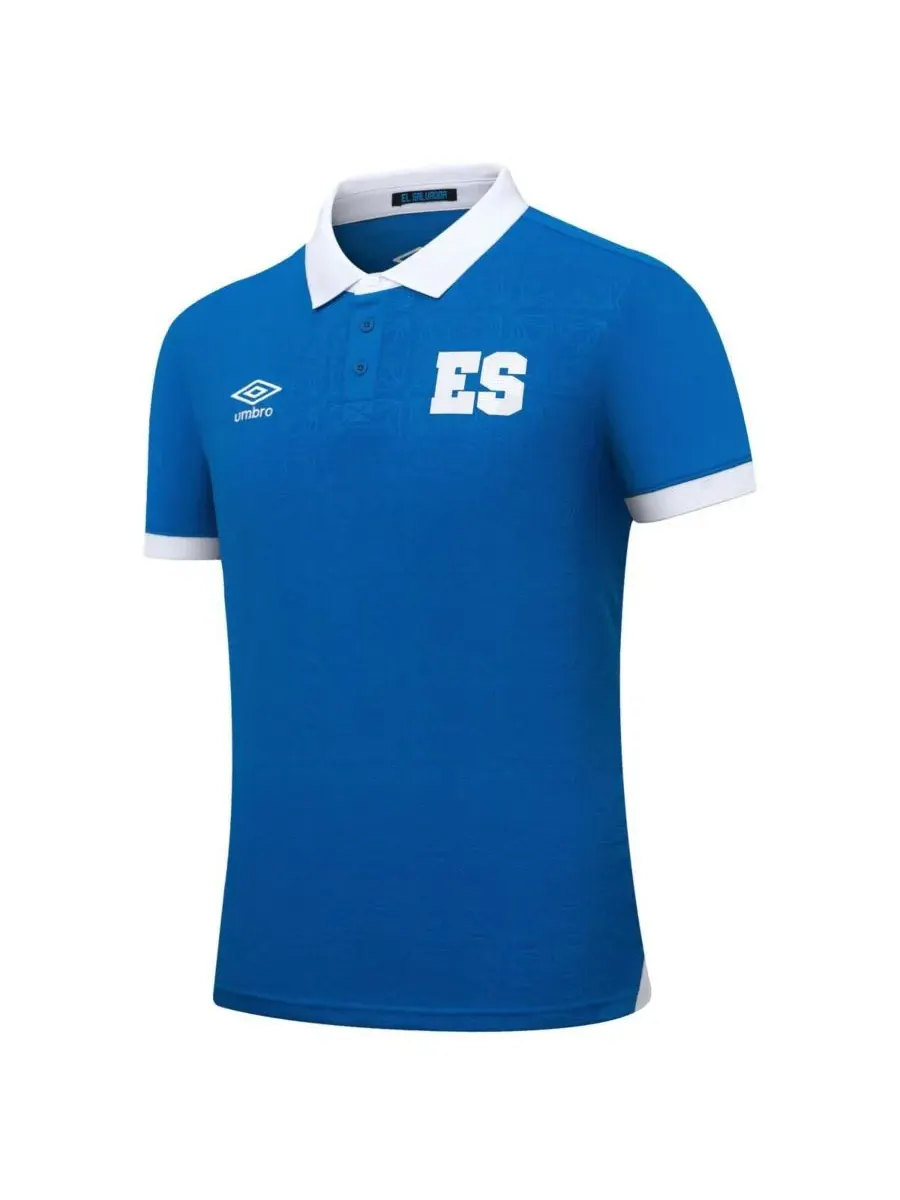 Umbro Детская футболка сборной Сальвадора по футболу 2025 года, синяя, для мальчиков и девочек — изображение 3 из 3, синий