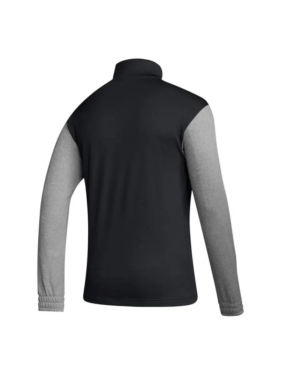 Adidas Мужская черная футболка Miami Hurricanes Sideline AEROREADY с половинной молнией — изображение 3 из 3, черный