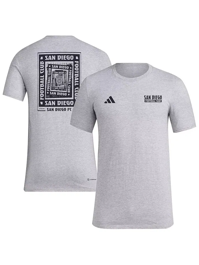 Мужская серая футболка San Diego FC Local Wrap adidas