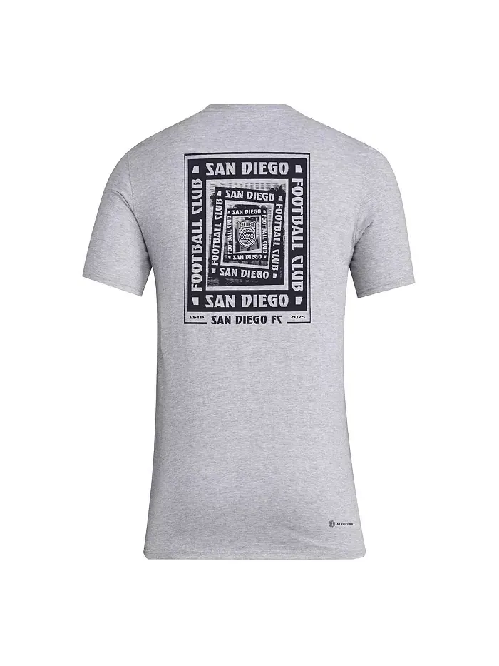 Мужская серая футболка San Diego FC Local Wrap adidas — изображение 2 из 3