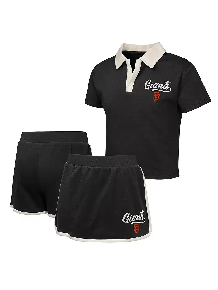 Тренер базы Big Girls Black San Francisco Giants Джонни Поло и комплект с юбкой-шортами Outerstuff
