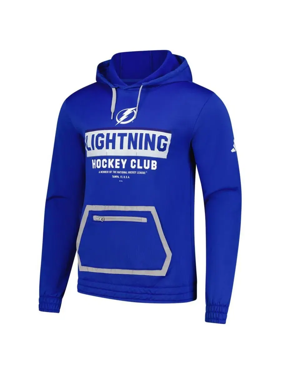 Толстовка-худи с флисовой подкладкой, с принтом, Tampa Bay Lightning adidas — изображение 3 из 3, синий