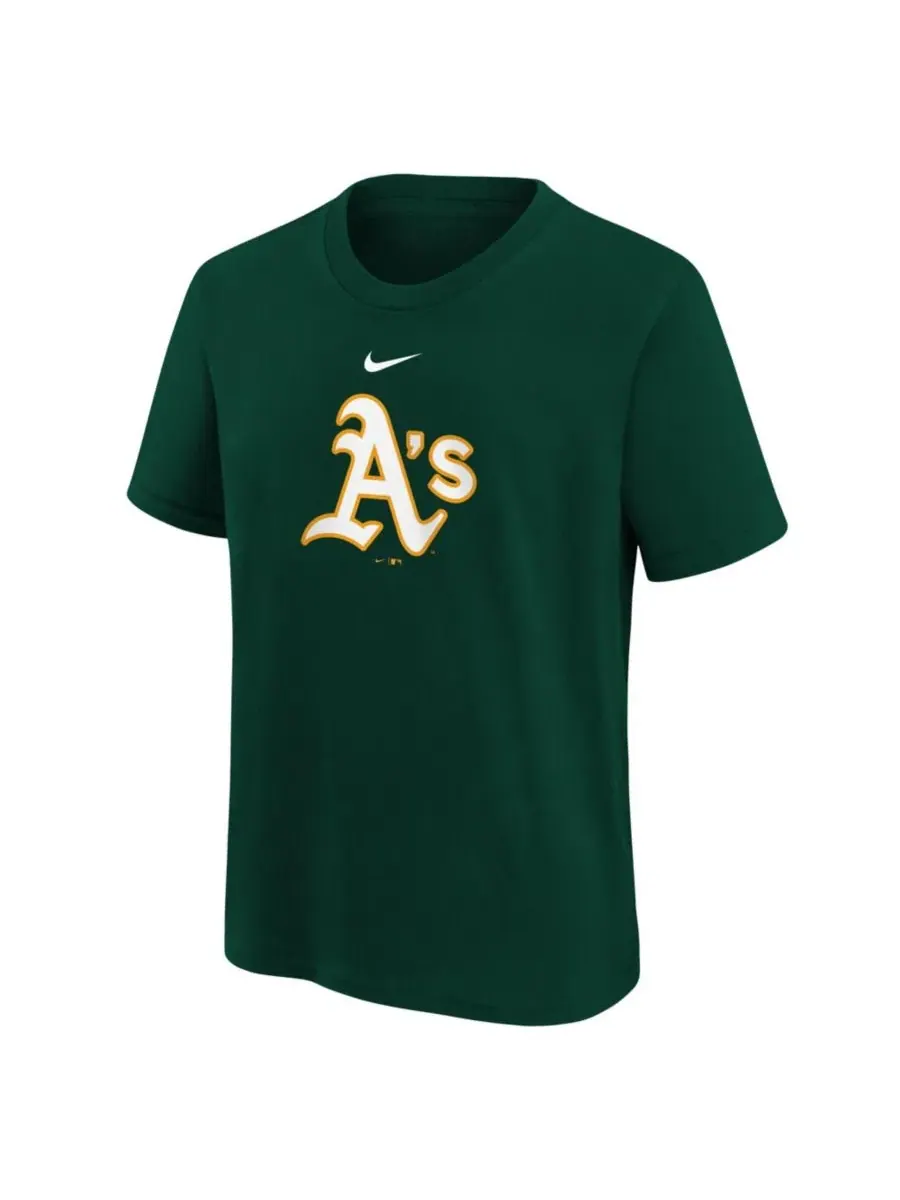 Футболка с длинным рукавом Athletics Large Logo Nike — изображение 2 из 3, зеленый