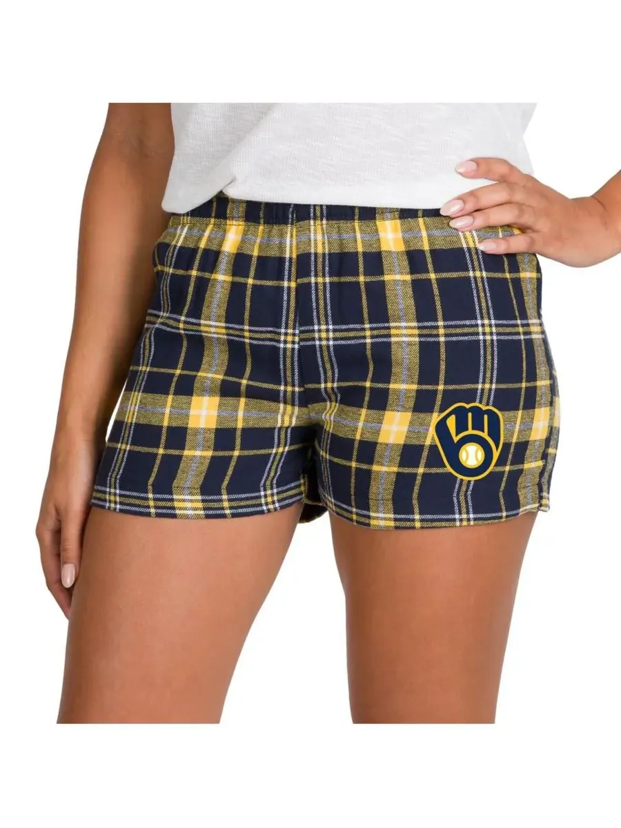 Concepts Sport Женские фланелевые шорты Milwaukee Brewers в сине-золотых тонах