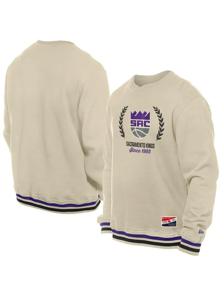 New Era Мужская белая винтажная толстовка с символикой команды Sacramento Kings