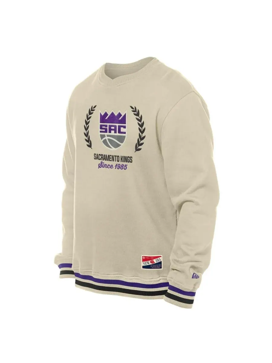 New Era Мужская белая винтажная толстовка с символикой команды Sacramento Kings — изображение 3 из 3, белый
