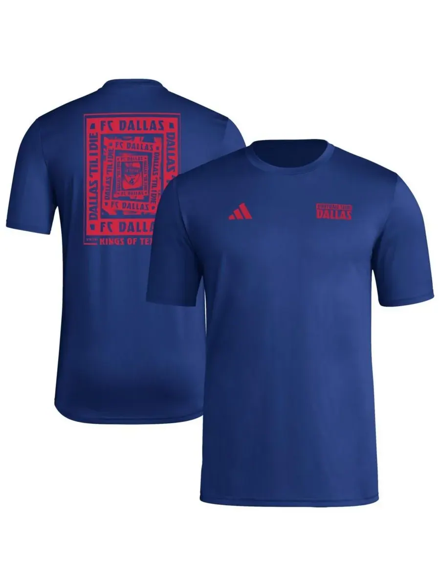 Adidas Мужская синяя футболка с надписью FC Dallas Local Wrap