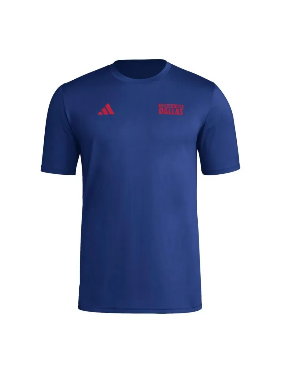Adidas Мужская синяя футболка с надписью FC Dallas Local Wrap — изображение 2 из 3, синий