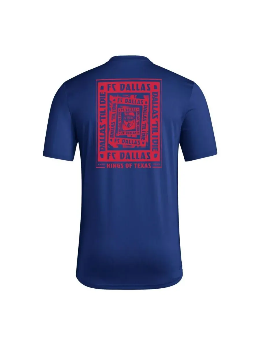 Adidas Мужская синяя футболка с надписью FC Dallas Local Wrap — изображение 3 из 3, синий