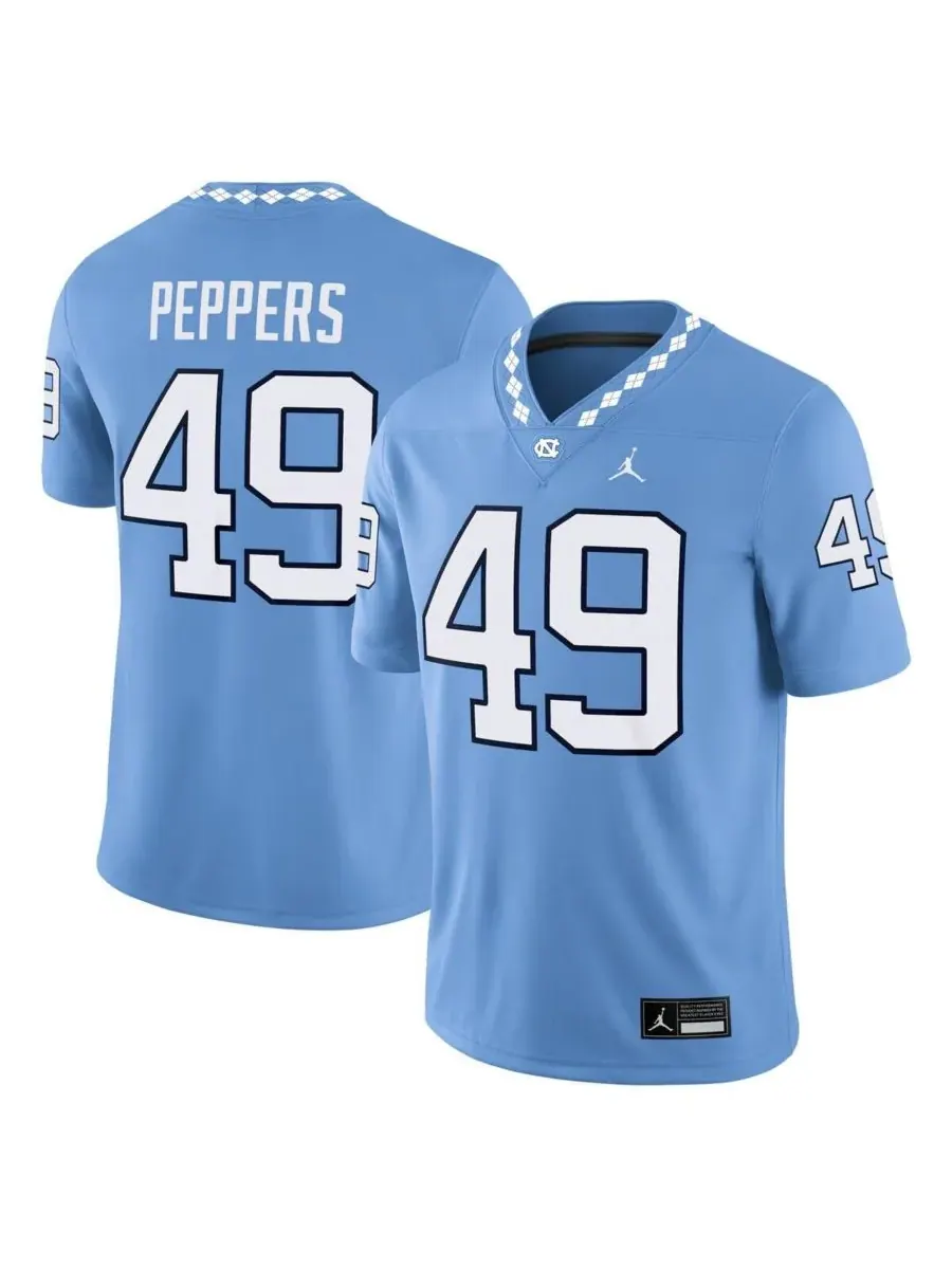 Jordan Мужская футболка Julius Peppers Carolina Blue North Carolina Tar Heels Alumni Football Game