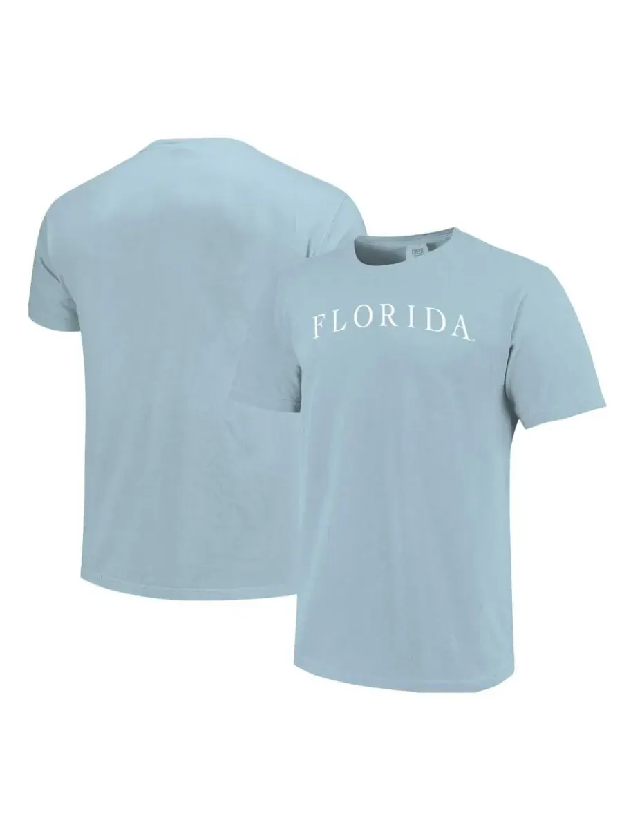 Image One Мужская и женская светло-голубая футболка Florida Gators Comfort Colors Fashion Color Arch