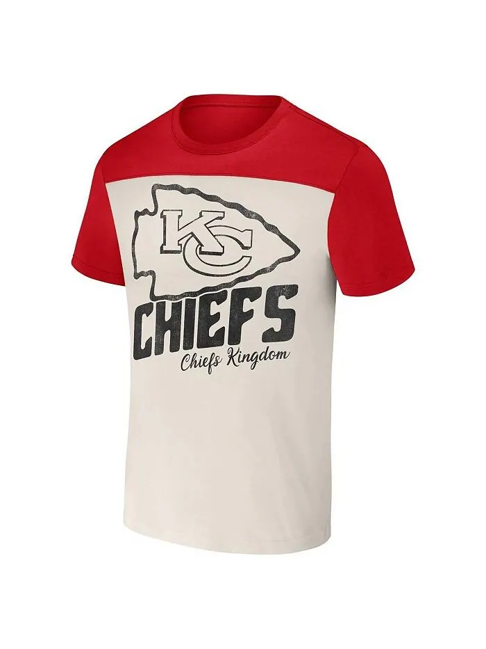 Мужская футболка Nfl X Darius Rucker Collection By Cream Kansas City Chiefs с цветными блоками — изображение 2 из 3, бежевый
