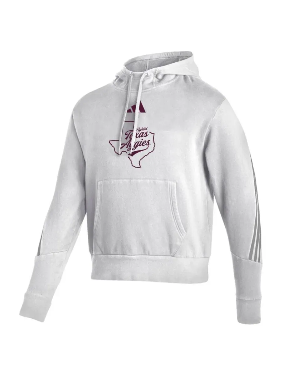 Худи с принтом Fightin' Aggies, свободного кроя adidas — изображение 3 из 3, белый