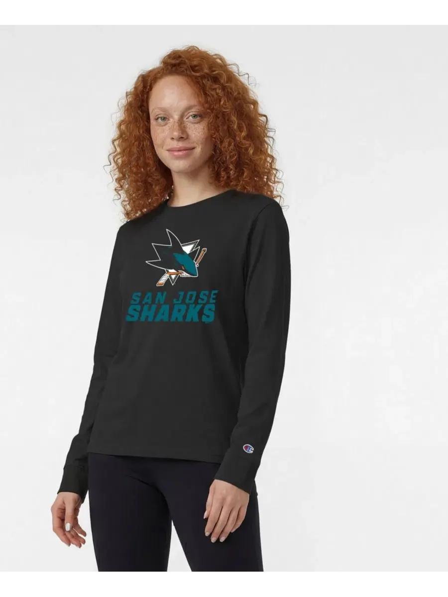Футболка с длинным рукавом San Jose Sharks Wordmark Lockup Champion