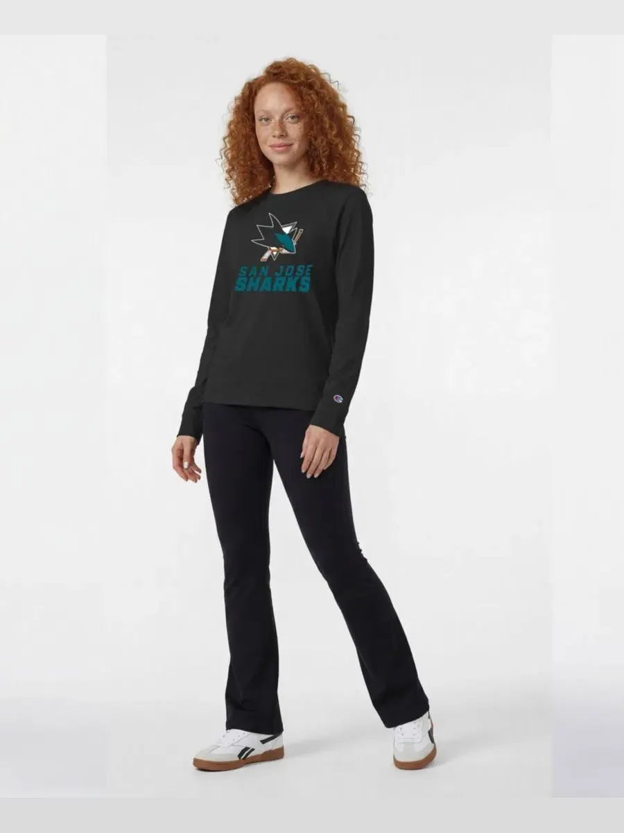 Футболка с длинным рукавом San Jose Sharks Wordmark Lockup Champion — изображение 2 из 5, черный