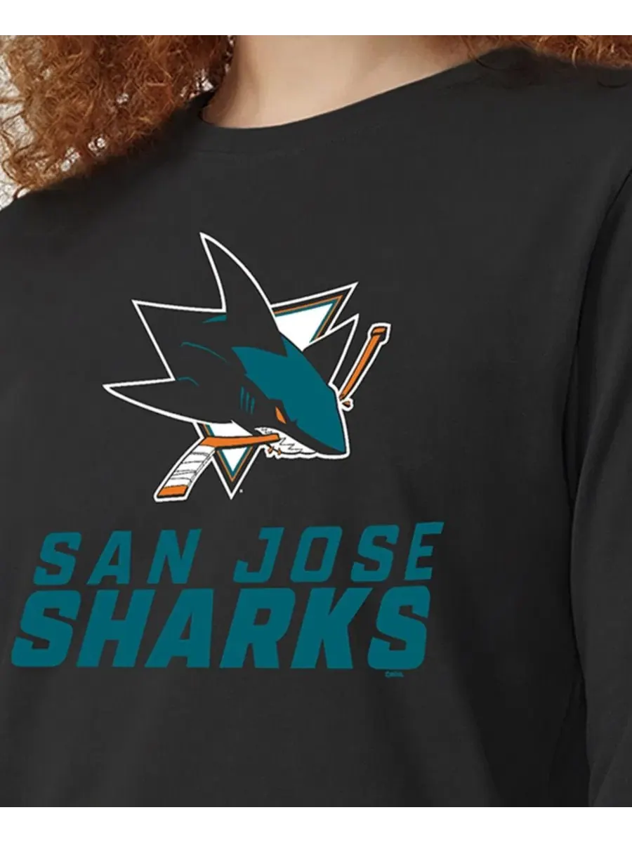 Футболка с длинным рукавом San Jose Sharks Wordmark Lockup Champion — изображение 5 из 5, черный