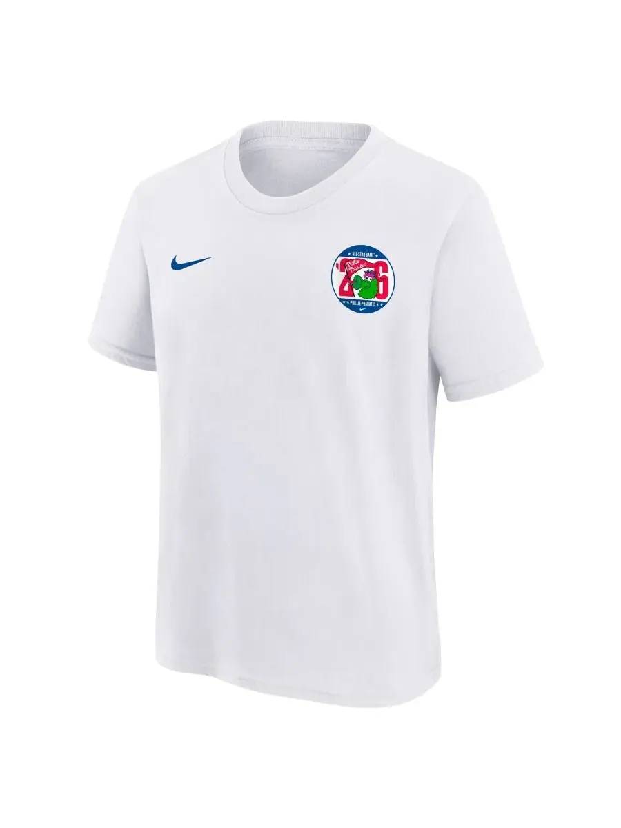 Детская футболка с принтом MLB All-Star Game Phillie Phanatic Nike — изображение 2 из 3, белый