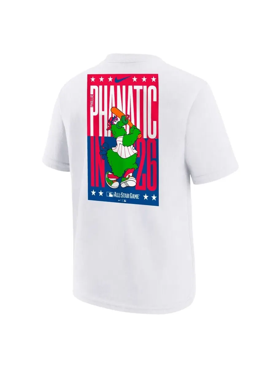 Детская футболка с принтом MLB All-Star Game Phillie Phanatic Nike — изображение 3 из 3, белый