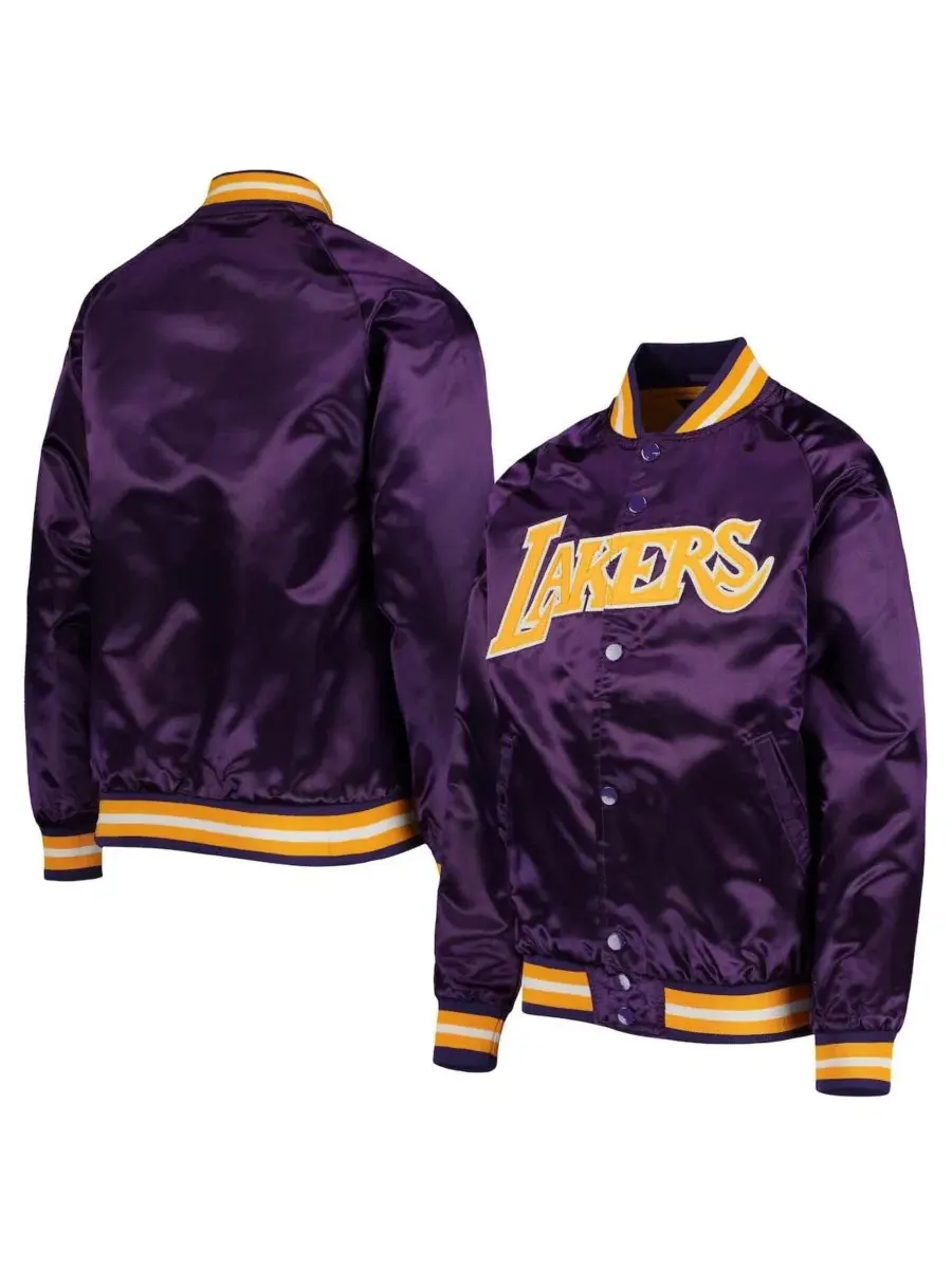 Куртка из атласа с рукавами реглан и принтом Los Angeles Lakers Mitchell & Ness