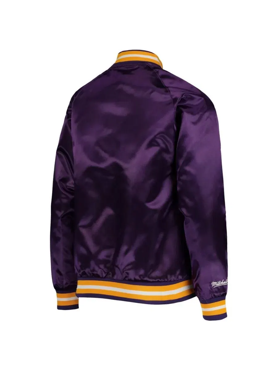 Куртка из атласа с рукавами реглан и принтом Los Angeles Lakers Mitchell & Ness — изображение 4 из 5, фиолетовый