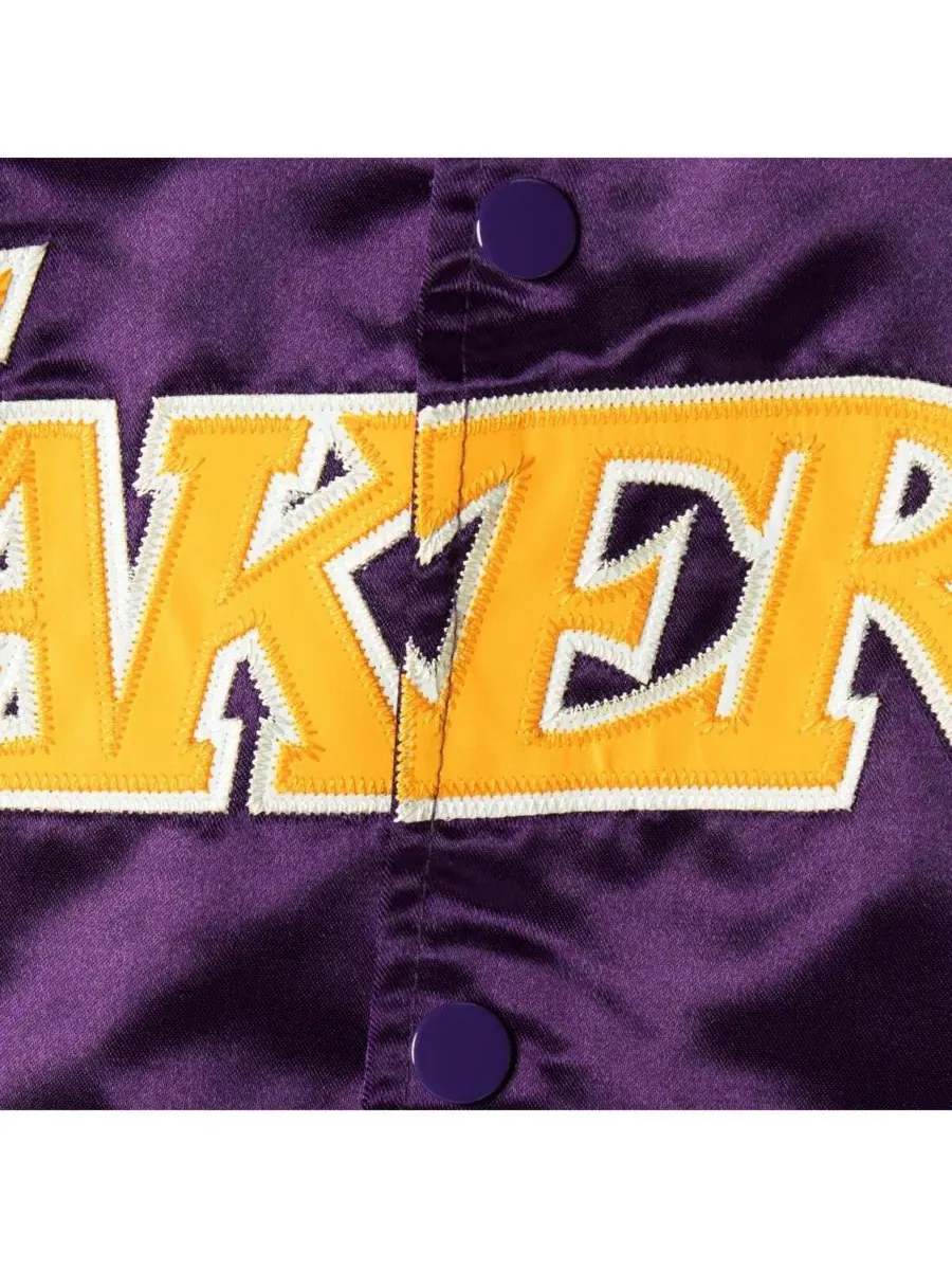 Куртка из атласа с рукавами реглан и принтом Los Angeles Lakers Mitchell & Ness — изображение 5 из 5, фиолетовый
