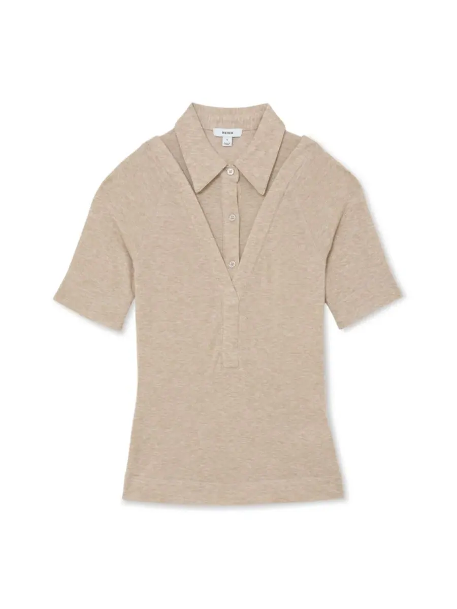 Топ с воротником Shona REISS, Oatmeal Ne — изображение 4 из 5