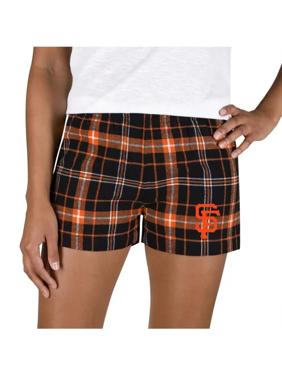 Concepts Sport Женские черно-оранжевые фланелевые шорты San Francisco Giants Ultimate