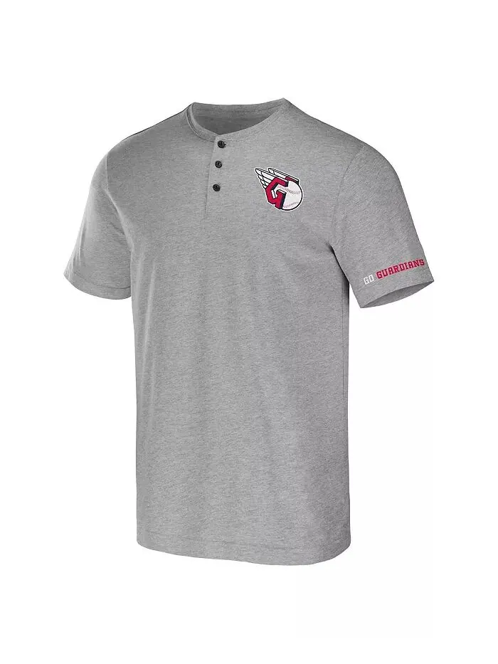 Мужская коллекция Darius Rucker от Heather Gray Cleveland Guardians футболка Henley Fanatics — изображение 3 из 4