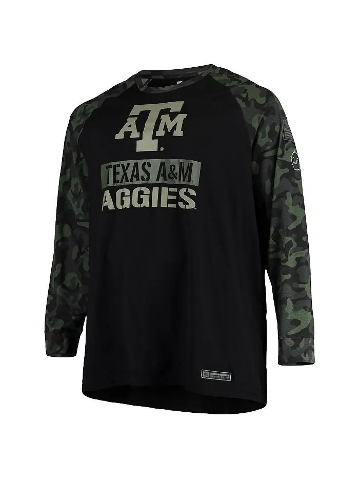 Мужская черная камуфляжная футболка Texas A&M Aggies OHT в военном стиле Appreciation Big and Tall — изображение 3 из 4