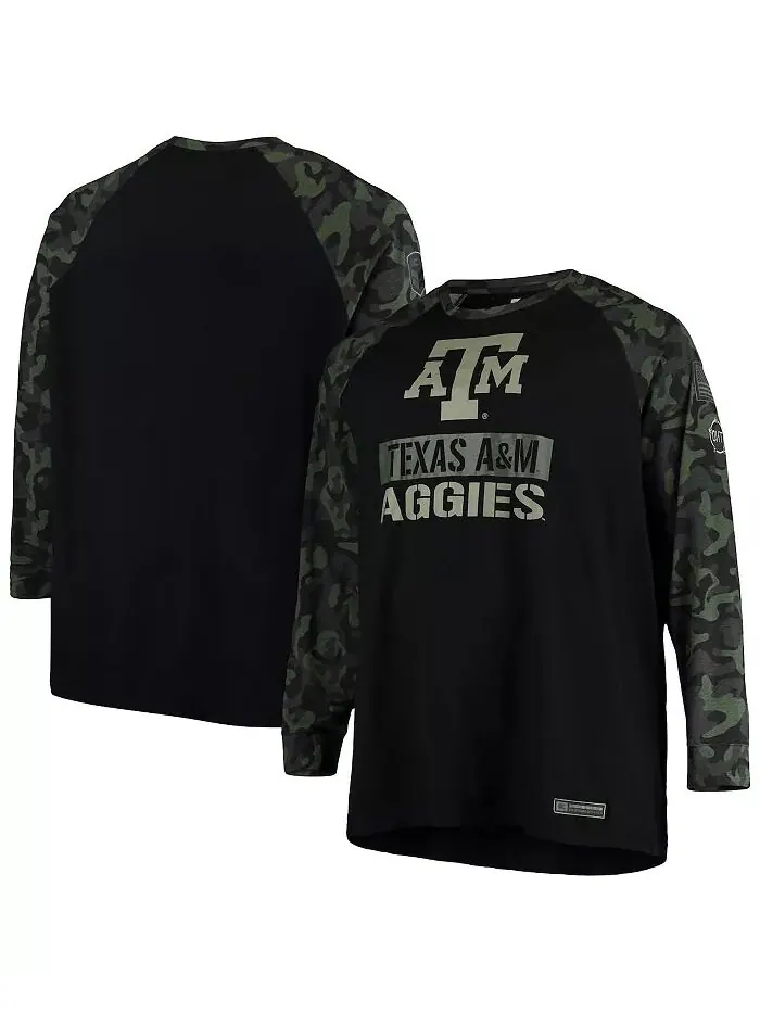 Мужская черная камуфляжная футболка Texas A&M Aggies OHT в стиле милитари Appreciation Big and Tall — изображение 1 из 4