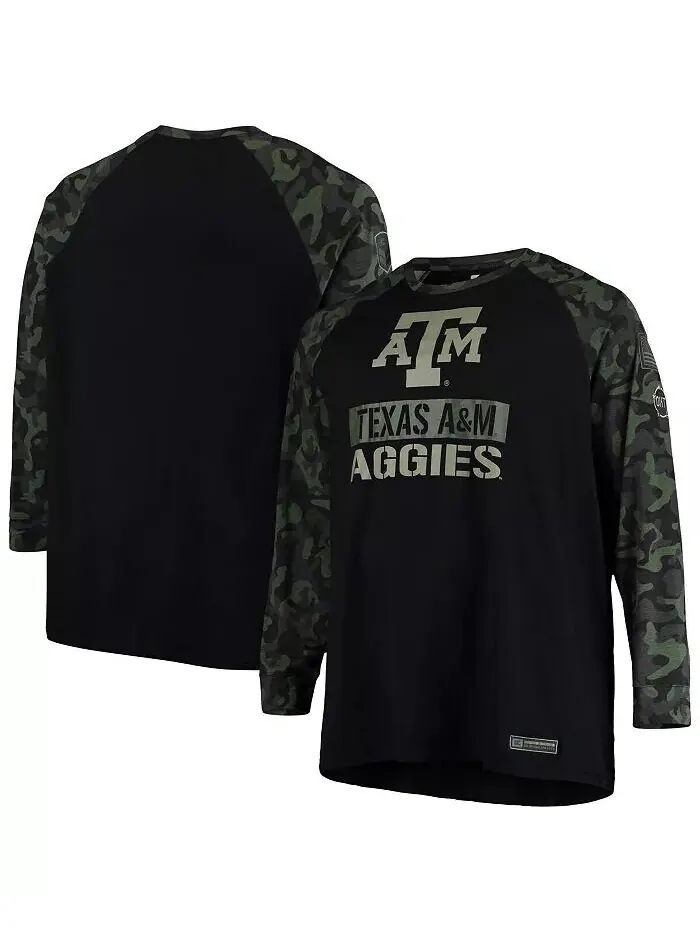 Мужская черная камуфляжная футболка Texas A&M Aggies OHT в стиле милитари Appreciation Big and Tall — изображение 2 из 4