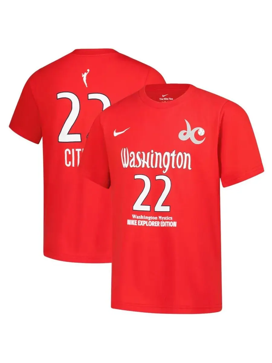 Nike Футболка Big Boys and Girls Sonia Citron Red Washington Mystics Explorer Edition с именем и