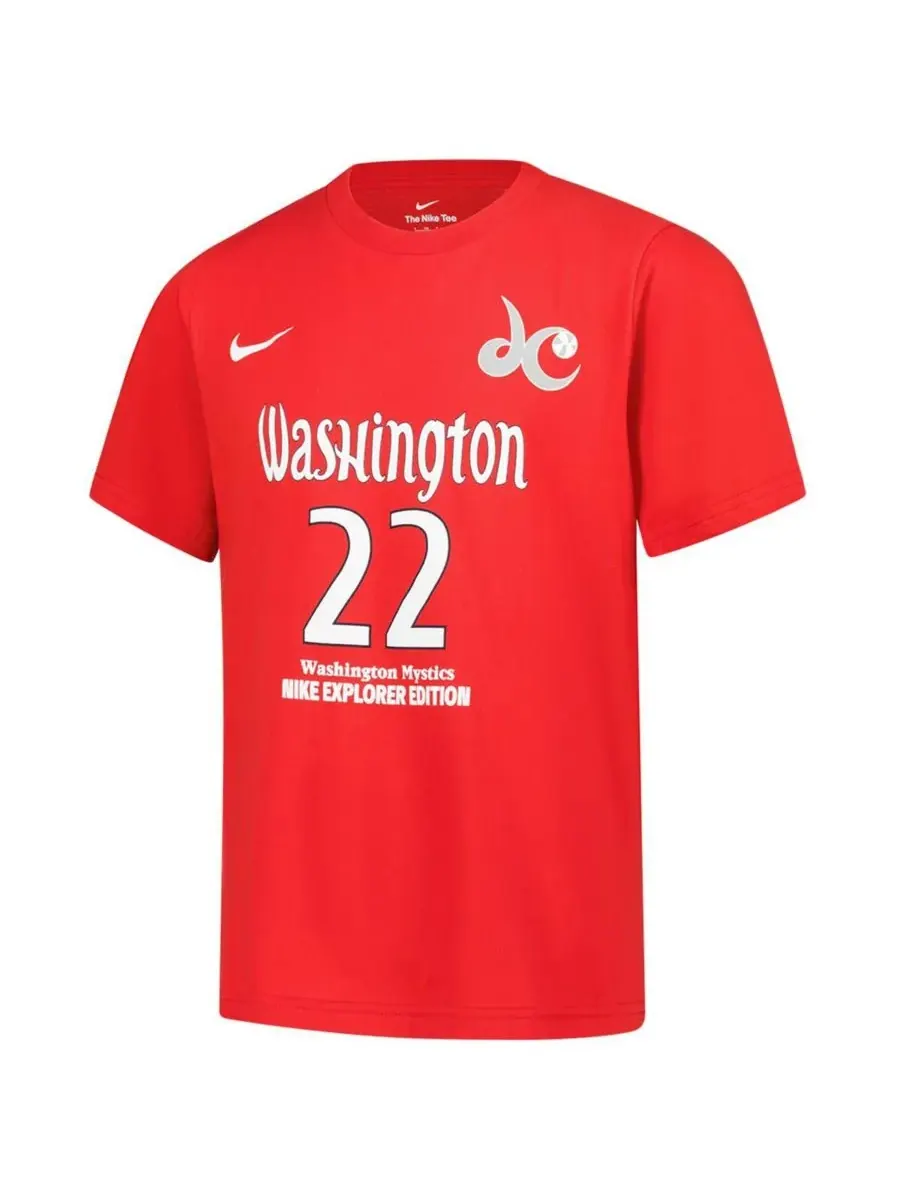 Nike Футболка Big Boys and Girls Sonia Citron Red Washington Mystics Explorer Edition с именем и — изображение 2 из 3
