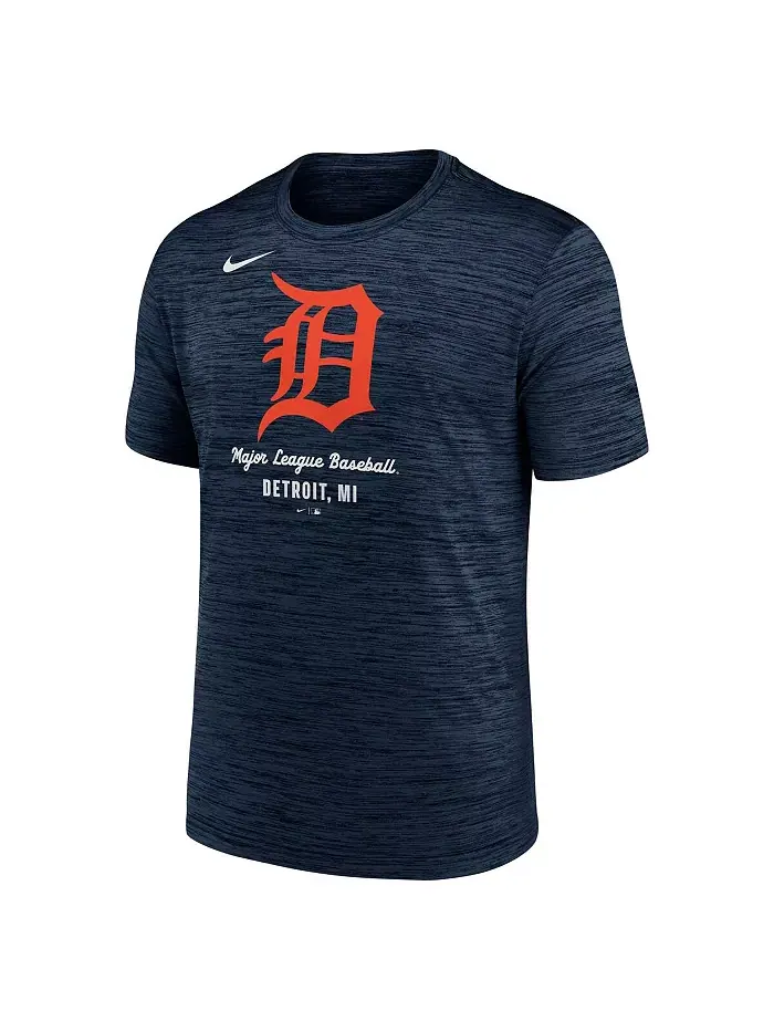 Мужская синяя футболка Detroit Tigers Velocity Performance Nike — изображение 2 из 3