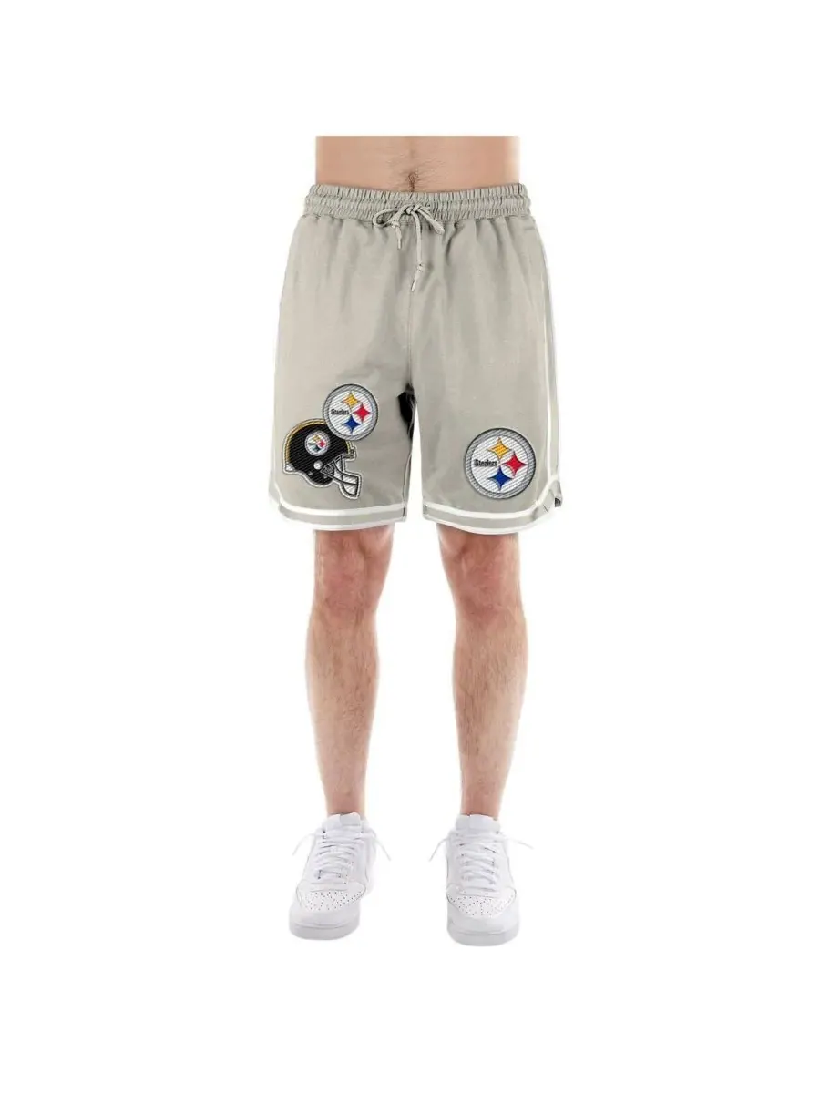 New Era Мужские светло-бежевые шорты Pittsburgh Steelers Stone с многослойной нашивкой — изображение 3 из 5, светлый бежевый