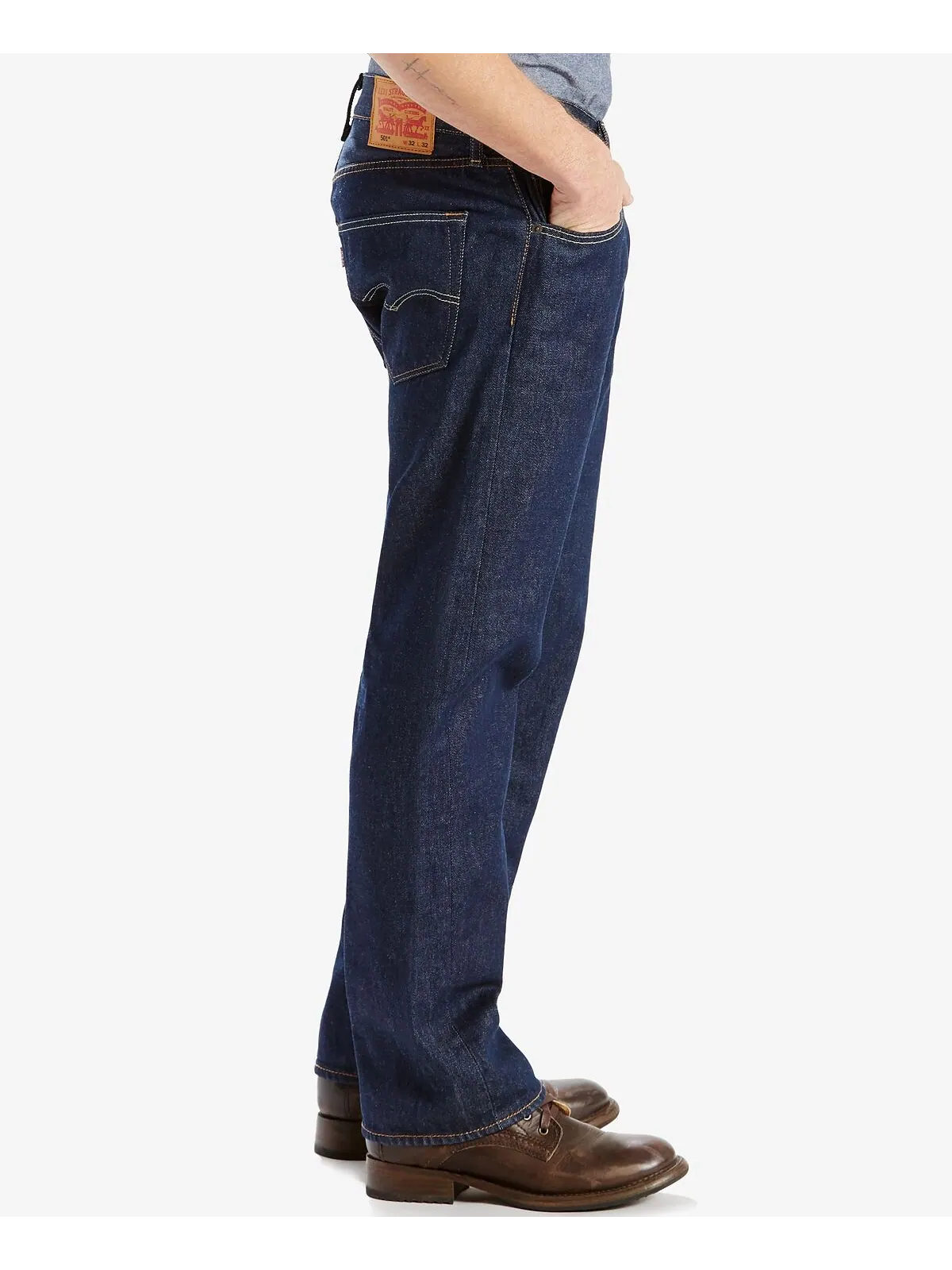 Мужские эластичные джинсы с пуговицами 501 Original Fit Fly Levi's — изображение 3 из 8, розовый
