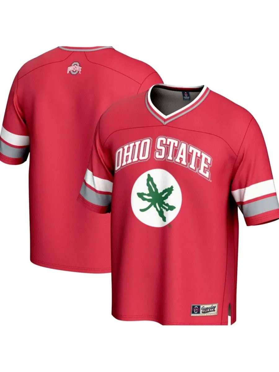 Футболка фанатская с принтом Ohio State Buckeyes, GameDay Greats — красный