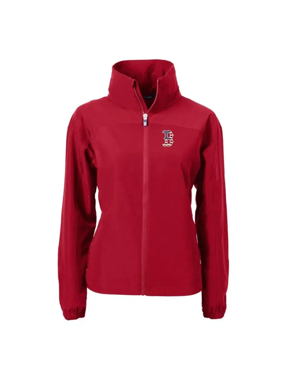 Женская куртка-ветровка с капюшоном Charter Eco Full-Zip Cutter & Buck — изображение 3 из 3, красный