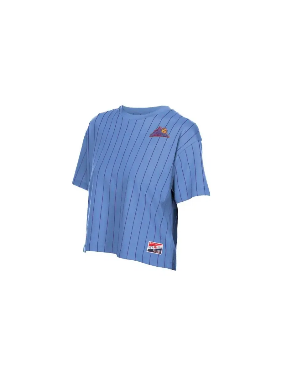 Футболка с принтом Colorado Rockies City Connect Throwback Meshback Pinstripe Boxy New Era — изображение 2 из 4