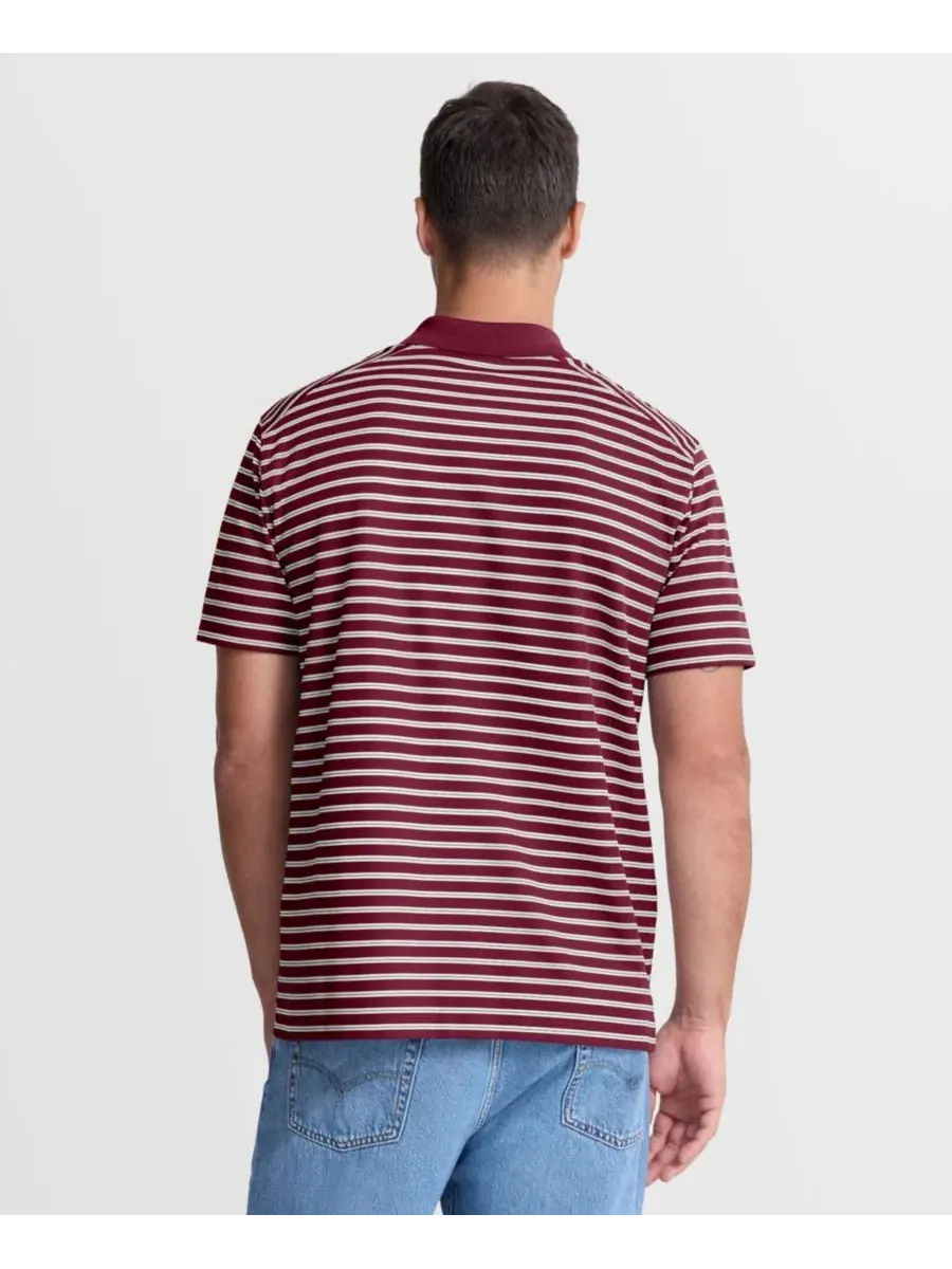 Мужское поло из пике с принтом Cooperstown Collection Dri-FIT Victory Striped Nike — изображение 4 из 5, красный кремовый