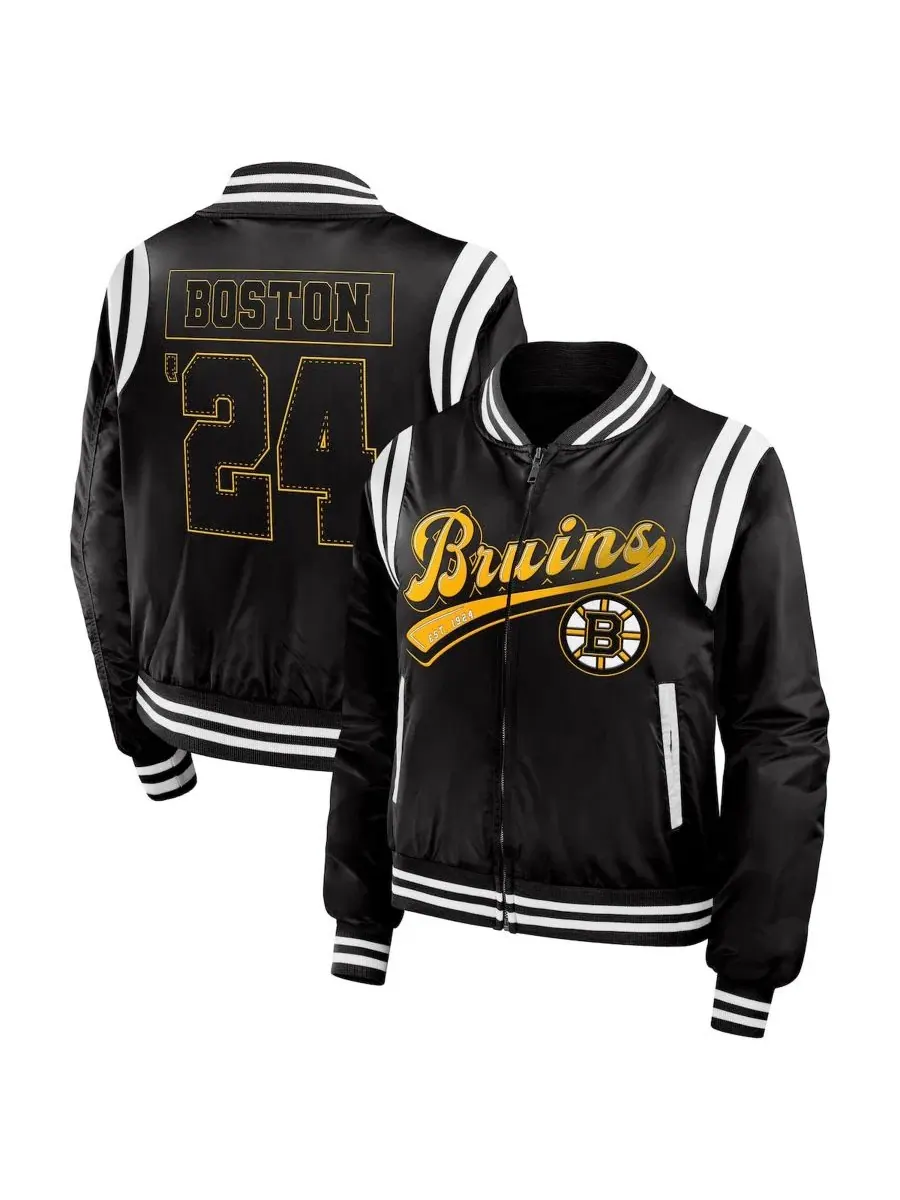 Женская куртка-бомбер с полной застежкой-молнией Boston Bruins Baller WEAR by Erin Andrews
